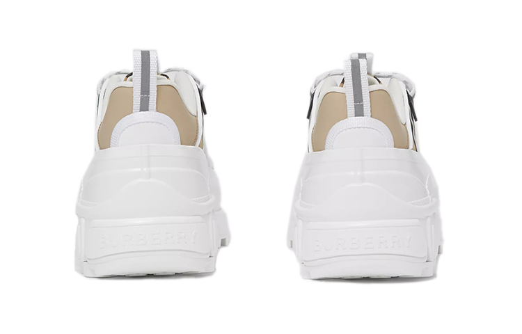 (W) Burberry Arthur Low 'Check Canvas & Leather White Brown Black' 圖 5