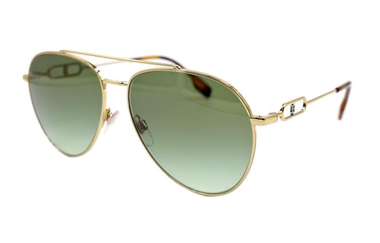 (Women) BURBERRY B. Monogram Gold Aviator Sunglasses for Women - Gold/Green Gradient. B3128-1109-8E 圖 2