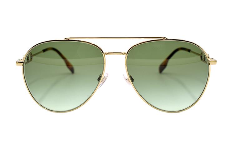 (Women) BURBERRY B. Monogram Gold Aviator Sunglasses for Women - Gold/Green Gradient. B3128-1109-8E 圖 3