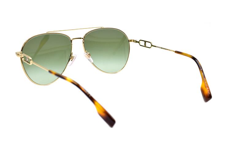(Women) BURBERRY B. Monogram Gold Aviator Sunglasses for Women - Gold/Green Gradient. B3128-1109-8E 圖 4