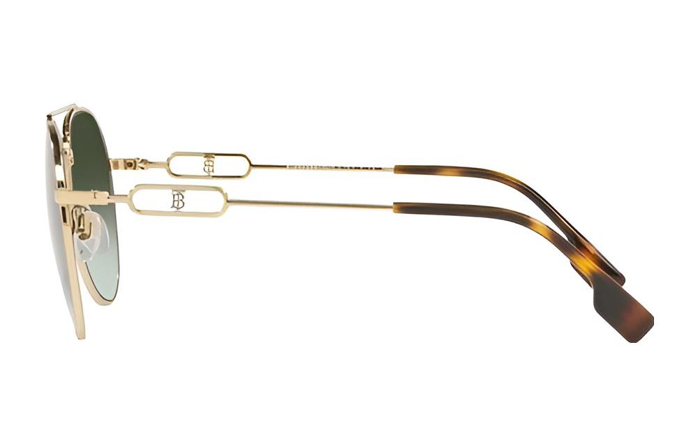 (Women) BURBERRY B. Monogram Gold Aviator Sunglasses for Women - Gold/Green Gradient. B3128-1109-8E 圖 5