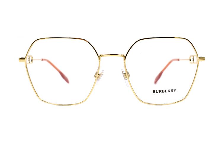 (Women) BURBERRY B. Monogram Gold Optical Glasses for Women - Minimalist Business Style. B1361 1341