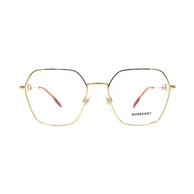 (Women) BURBERRY B. Monogram Gold Optical Glasses for Women - Minimalist Business Style. B1361 1341