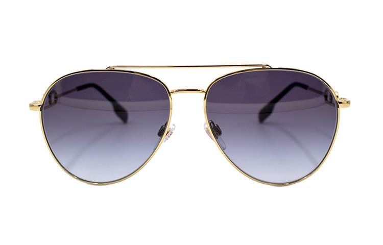 (Women) Burberry B. Monogram Metal Aviator Sunglasses Women Gold/Dark Gray Gradient B3128-1109-8G 圖 3