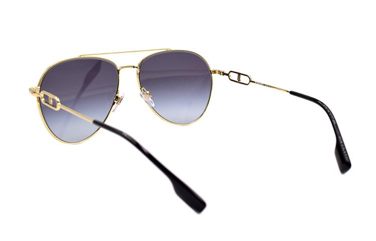 (Women) Burberry B. Monogram Metal Aviator Sunglasses Women Gold/Dark Gray Gradient B3128-1109-8G 圖 4