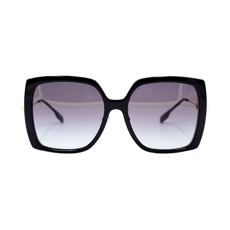 (Women) BURBERRY B. Monogram Modern Square Holiday Travel Sunglasses Black . B4332-F 3001/8G-57