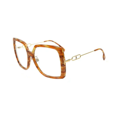 (Women) Burberry B. Monogram Square Sunglasses 4332F Yellow Tortoiseshell. B4332F-3915/SB-57