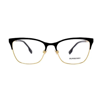 (Women) BURBERRY B. STRIPE Elegant Business Optical Glasses Women Black Gold. B1362 1326