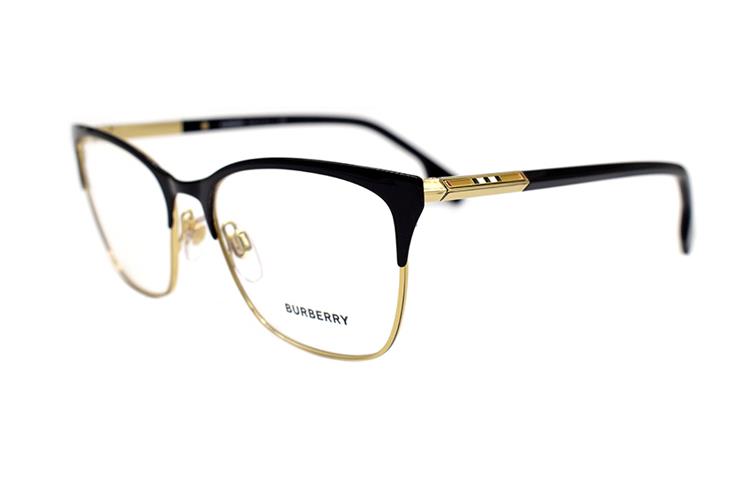 (Women) BURBERRY B. STRIPE Elegant Business Optical Glasses Women Black Gold. B1362 1326 圖 3