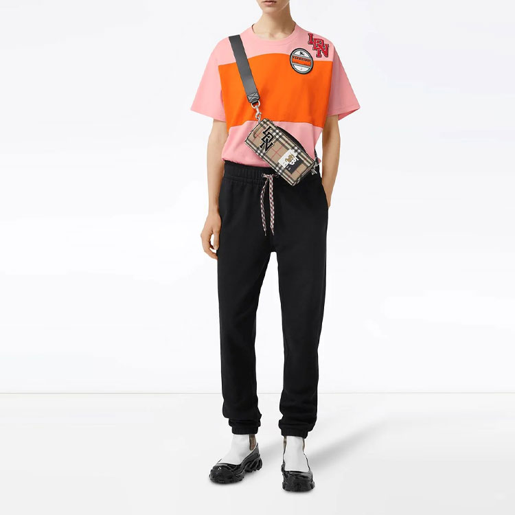 Purchase (W) 博柏利徽标拼色短袖T恤 80218631