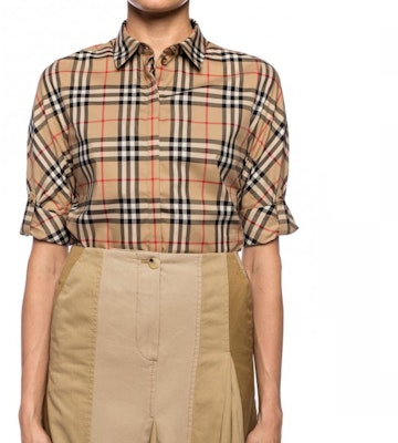 (W) Burberry Kemeja Kasual Lengan Panjang Beige Check 80184751 Lookbook (W) Burberry Kemeja Kasual Lengan Panjang Beige Check 80184751