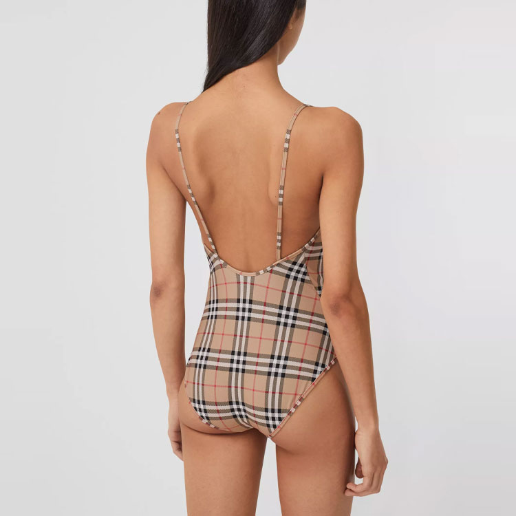 Shop (W) 버버리 베이지 체크 삼각 수영복 80090091