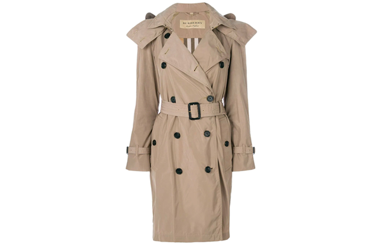 Order (W) Gabardina Burberry Beige Medio Largo con Capucha Desmontable 40624631