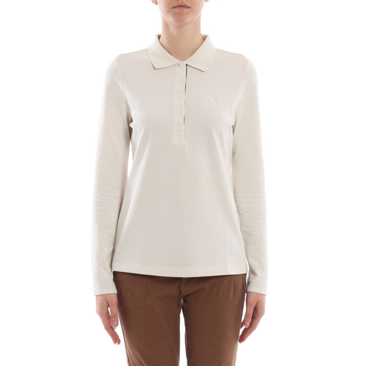 (Women) Burberry Beige Solid Straight Long Sleeve Polo Shirt Casualwear. 80047991 圖 5