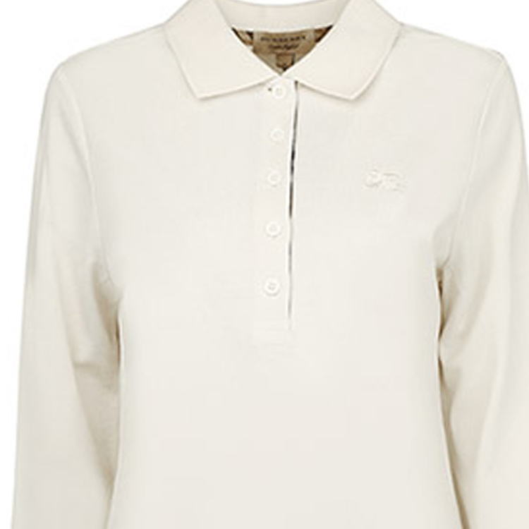 (Women) Burberry Beige Solid Straight Long Sleeve Polo Shirt Casualwear. 80047991 圖 8