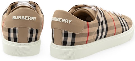 (W) 博柏利经典格纹及皮革复古运动鞋 米色 8017249 Purchase (W) 博柏利经典格纹及皮革复古运动鞋 米色 8017249