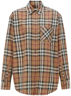 (W) バーバリー バーチチェック コットンツイル オーバーサイズ 長袖シャツ 80373051 Order (W) バーバリー バーチチェック コットンツイル オーバーサイズ 長袖シャツ 80373051