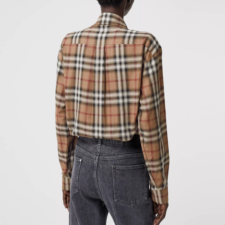 Details for (W) バーバリー バーチチェック コットンツイル オーバーサイズ 長袖シャツ 80373051