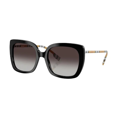 (Women) Burberry Black Classic Check Square Sunglasses. B4323-F 3853/8G