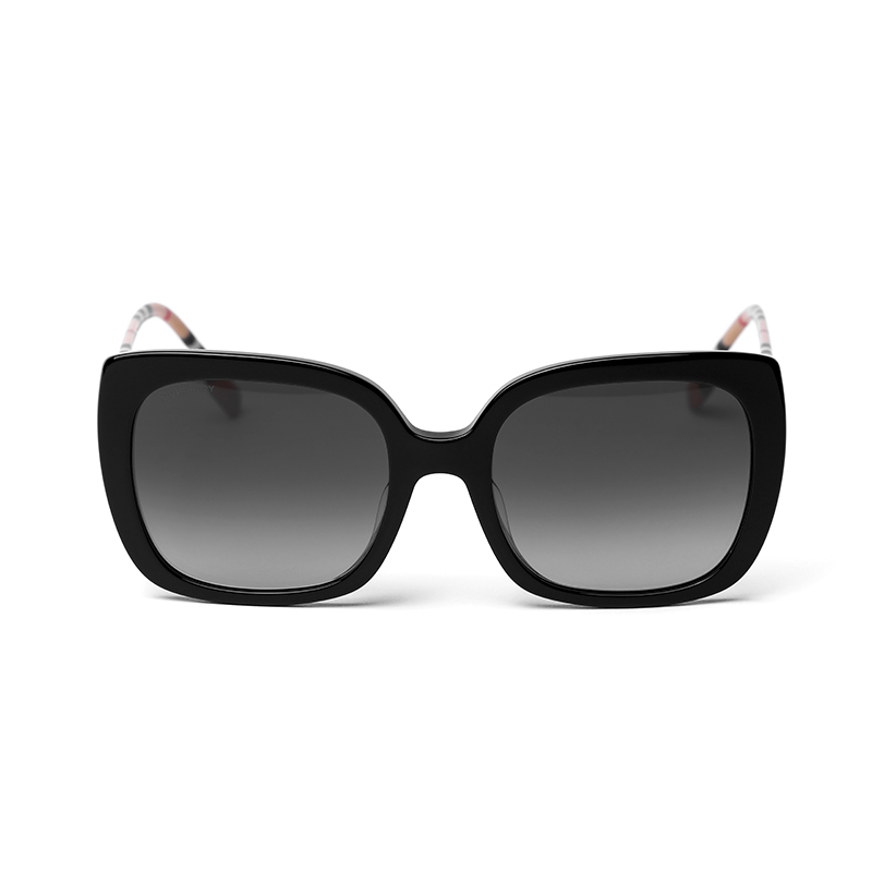 Lookbook (W) Burberry 經典格紋黑色方框太陽眼鏡。 B4323-F 3853/8G