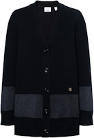 (Women) Burberry Black Cardigan Sweater with Logo Patchwork Design 80449071 (Women) Burberry Black Cardigan Sweater with Logo Patchwork Design 80449071