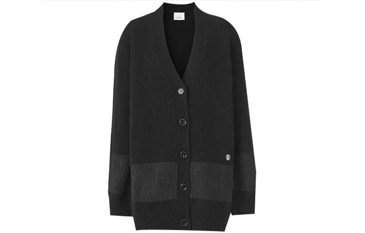 Order (W) 버버리 블랙 가디건 스웨터 로고 패치워크 디자인 80449071