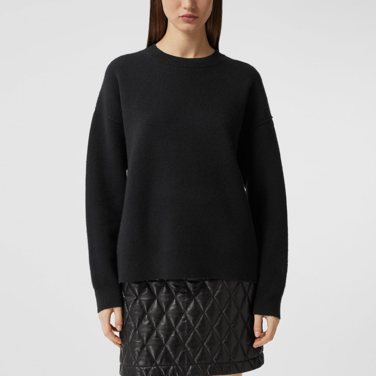 (Women) Burberry Black Cashmere Crewneck Sweater 80372061 圖 3
