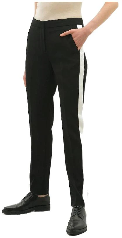 women-burberry-black-casual-pants-with-side-color-block-stripes-80171611