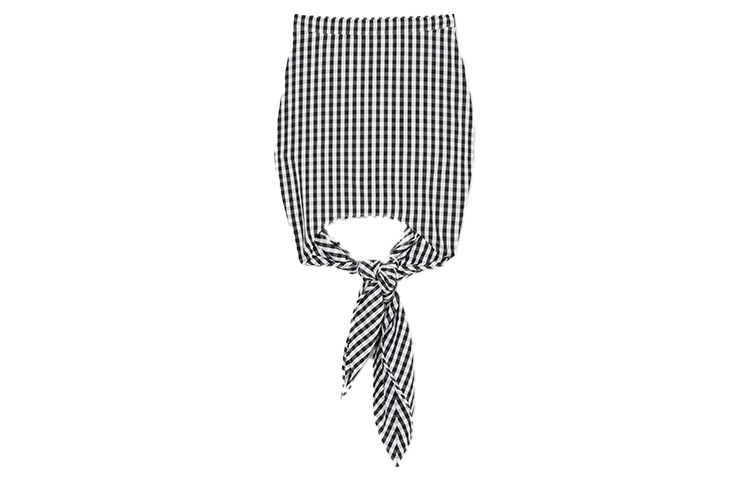 (Women) Burberry Black Check Mini A-Line Skirt with Tie Detail Scarf 45643761 圖 2