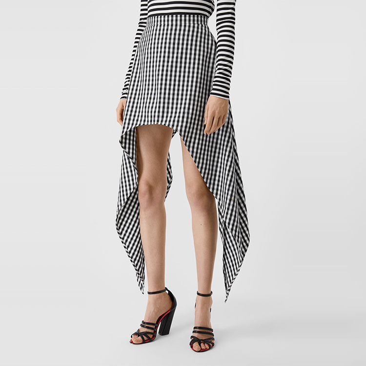 (Women) Burberry Black Check Mini A-Line Skirt with Tie Detail Scarf 45643761 圖 5