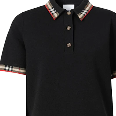 (W) 博柏利黑色格纹饰边短袖 Polo 衫 80296251 Details for (W) 博柏利黑色格纹饰边短袖 Polo 衫 80296251
