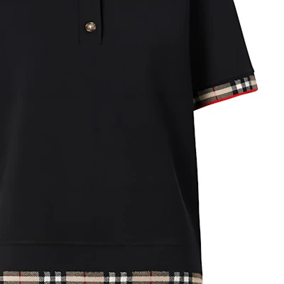(W) 博柏利黑色格纹饰边短袖 Polo 衫 80296251 Sizing (W) 博柏利黑色格纹饰边短袖 Polo 衫 80296251