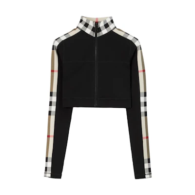 (Women) Burberry Black Checkered Zip-up Jacket 80721911