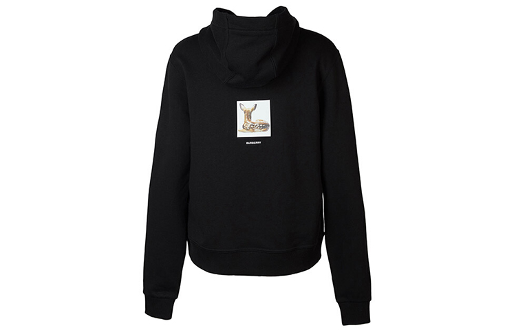 (Women) Burberry Black Cotton Hoodie with Deer Print 8024655 圖 3