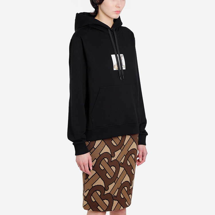 (Women) Burberry Black Cotton Hoodie with Deer Print 8024655 圖 6