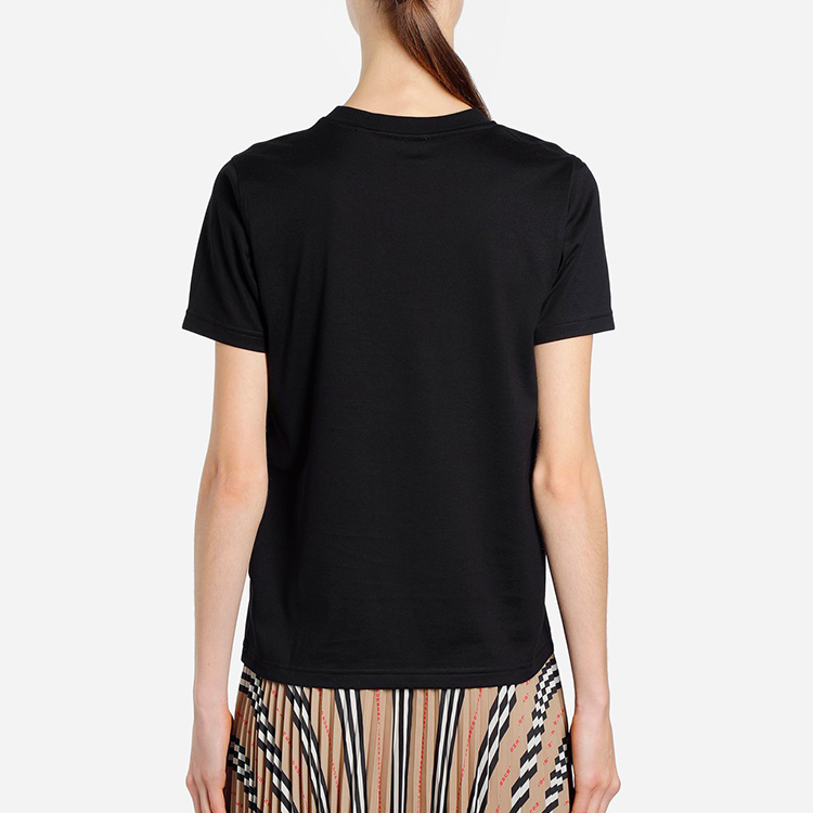 (Women) Burberry Black Cotton T-Shirt with Logo Print 8011651 圖 6