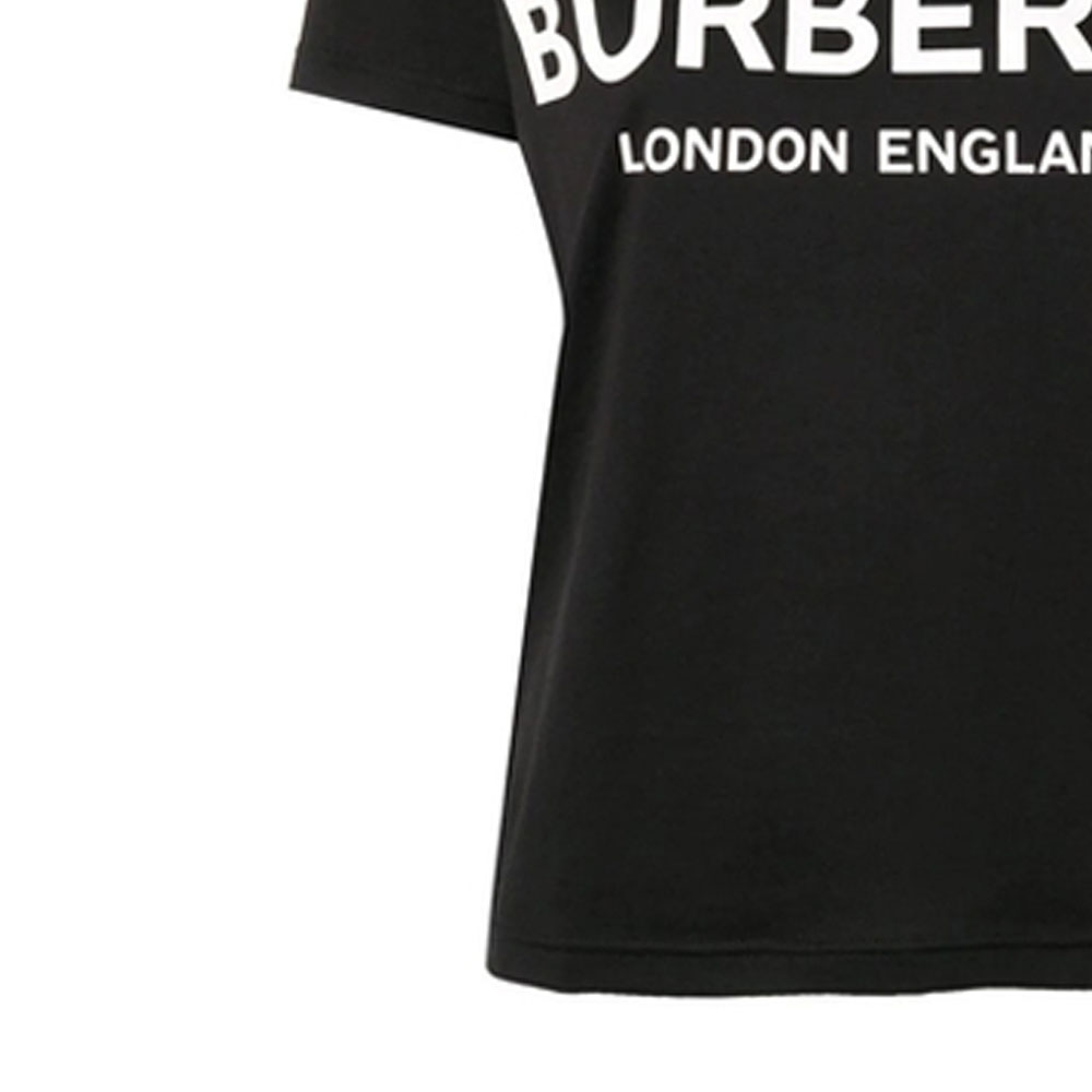 (Women) Burberry Black Cotton T-Shirt with Logo Print 8011651 圖 8