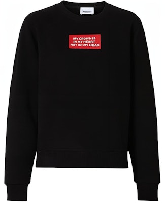 (W) Burberry Baju Sejuk Hitam Lengan Panjang dengan Cetakan Slogan 80171551 Order (W) Burberry Baju Sejuk Hitam Lengan Panjang dengan Cetakan Slogan 80171551