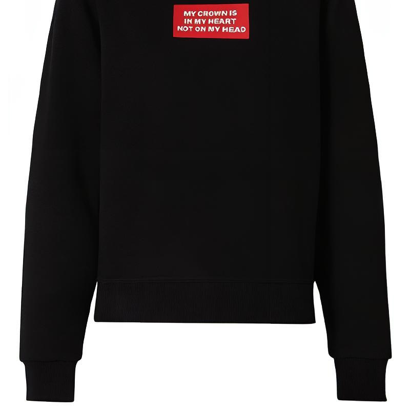 Cheap (W) バーバリー ブラック クルーネック スウェットシャツ スローガンプリント 長袖 80171551