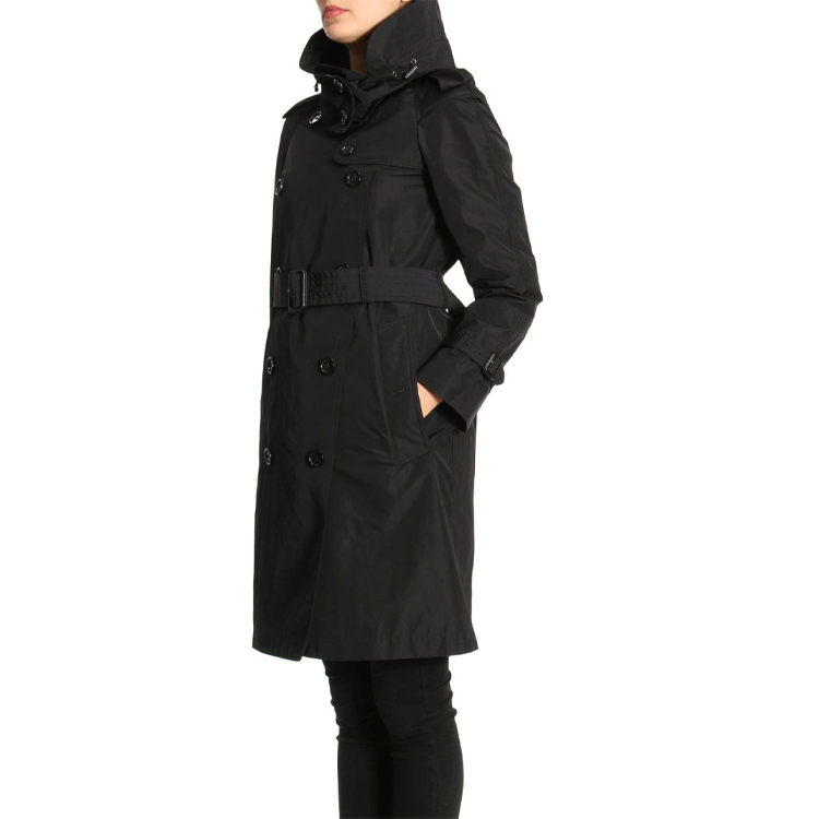 Purchase (W) Abrigo Burberry Negro Doble Botonadura con Capucha Desmontable. 40624611