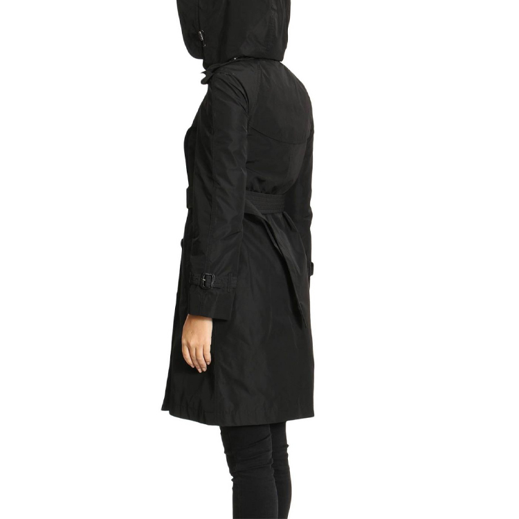 Details for (W) Abrigo Burberry Negro Doble Botonadura con Capucha Desmontable. 40624611