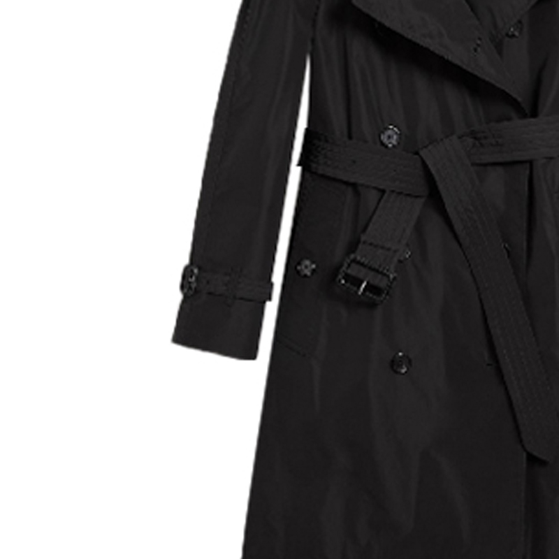 Sizing (W) Abrigo Burberry Negro Doble Botonadura con Capucha Desmontable. 40624611