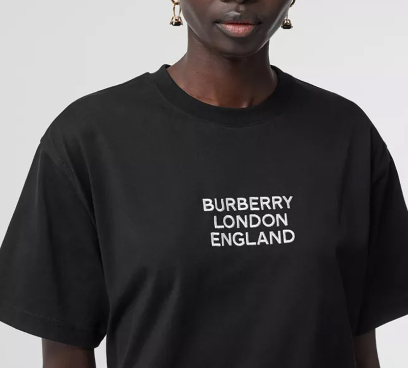 (Women) Burberry Black Embroidered Logo Oversized Cotton T-shirt 80211751 圖 6