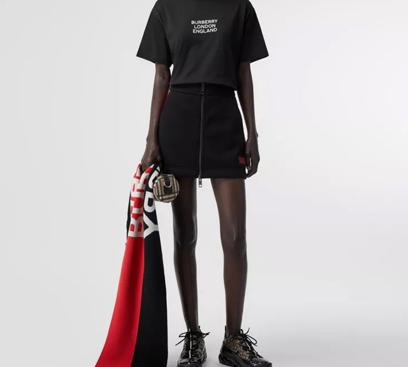 (Women) Burberry Black Embroidered Logo Oversized Cotton T-shirt 80211751 圖 8