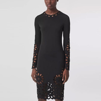 (W) Burberry 黑色刺繡彈性長袖連衣裙 80437521 Lookbook (W) Burberry 黑色刺繡彈性長袖連衣裙 80437521