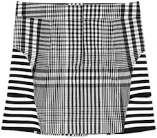 (Women) Burberry Black Functional Striped Patterned Leather Skirt 45645011 (Women) Burberry Black Functional Striped Patterned Leather Skirt 45645011