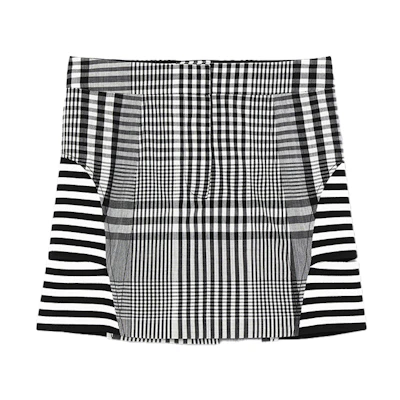 (Women) Burberry Black Functional Striped Patterned Leather Skirt 45645011