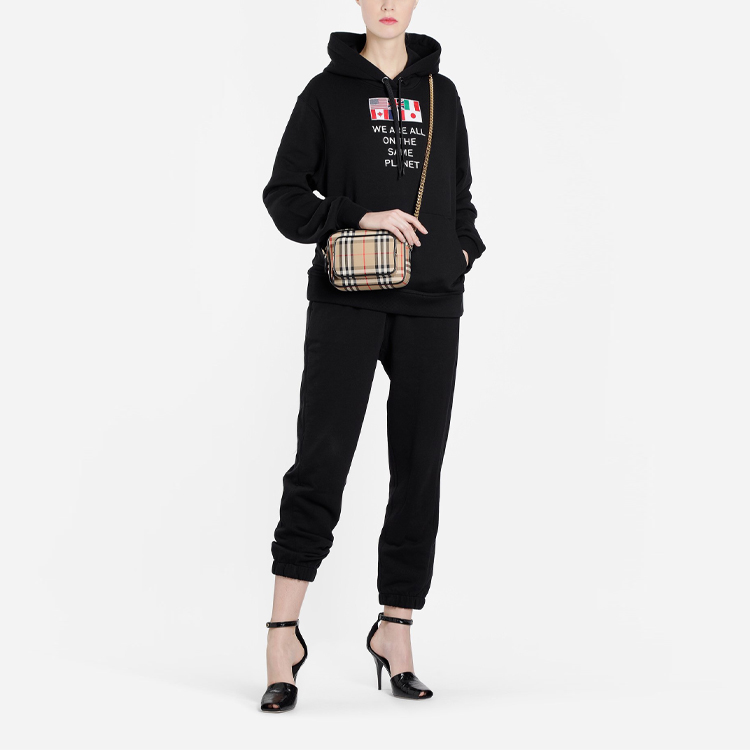 (Women) Burberry Black Hoodie with Drawstring and Long Sleeves 80254491 圖 3