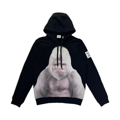 (Women) Burberry Black Hoodie with Full-Print Gorilla Design. 80136731