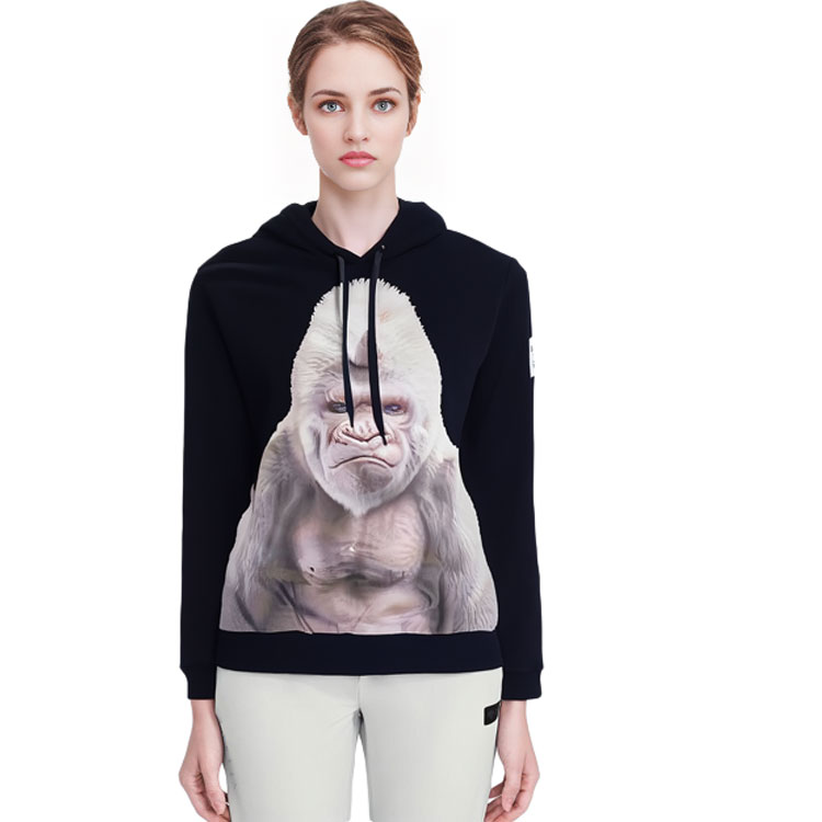 (Women) Burberry Black Hoodie with Full-Print Gorilla Design. 80136731 圖 8